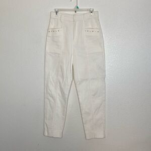 MAJE Women’s White  Stud Pocket Corduroy Pants Size 38